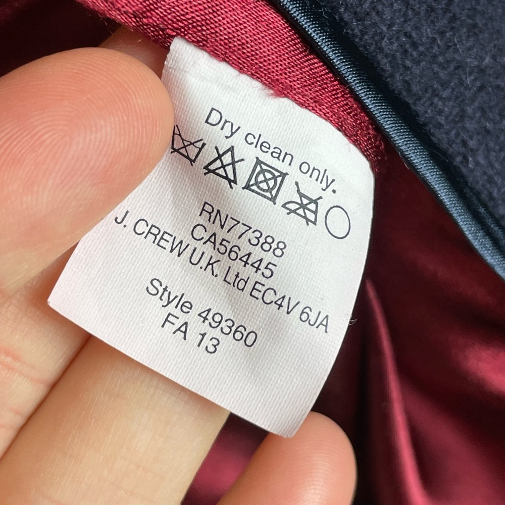 J.CREW Women's 10 Stadium Cloth by Nello Gori Peacoat Navy Wool Double Breasted - Picture 12 of 16